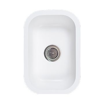Solid Surface Rectangular Undermount Bathroom Sink - Fits 21" Minimum Cabinet Size