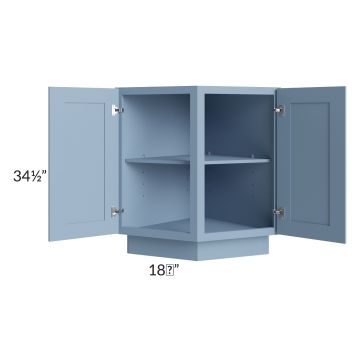 Sky Blue Shaker 24" Angle Base Cabinet