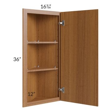 Portland Walnut 12x36 Angle Wall Cabinet