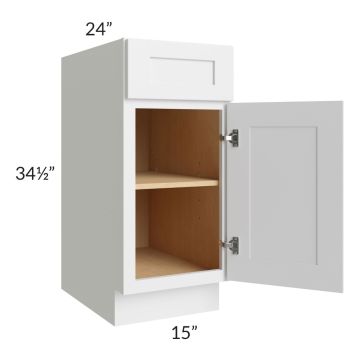 Asheville White Shaker 15" Base Cabinet