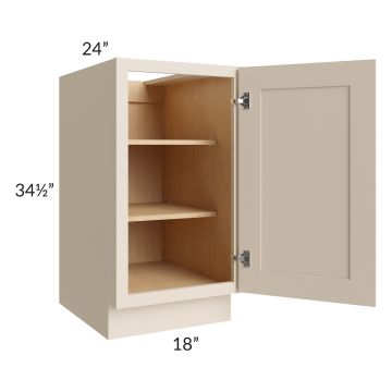 Midtown Cream Shaker 18" Full Height Door Base Cabinet