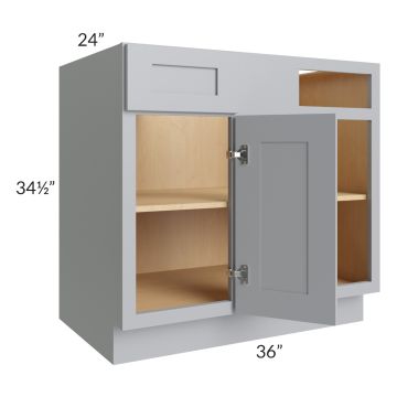 Asheville Grey Shaker 36" Blind Corner Base Cabinet