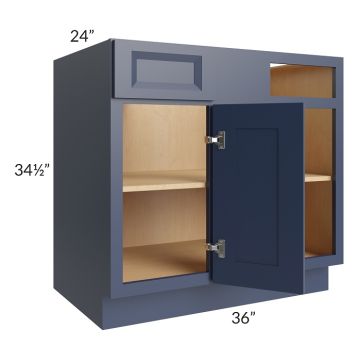 Bayville Blue 36" Blind Corner Base Cabinet