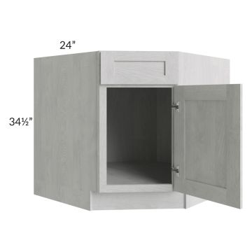 Heather Grey Shaker 36" Base Diagonal Corner Sink Cabinet