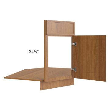 Portland Walnut 36" Base Diagonal Corner Sink Front Only