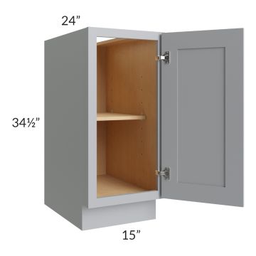 Asheville Grey Shaker 15" Full Height Door Base Cabinet