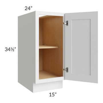Asheville White Shaker 15" Full Height Door Base Cabinet