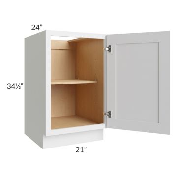 Asheville White Shaker 21" Full Height Door Base Cabinet