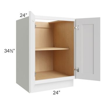 Asheville White Shaker 24" Full Height Door Base Cabinet