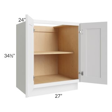 Asheville White Shaker 27" Full Height Door Base Cabinet