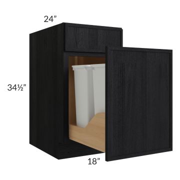 Township Rift Black Oak 18" Trash Pullout Base Cabinet