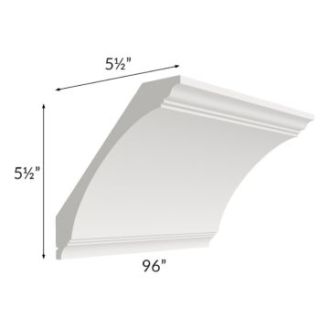 Tuscan Cloud Extra Large Cove Crown Molding
