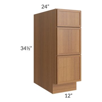 Portland Walnut 12" Drawer Base Cabinet