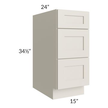 Asheville Cloud Shaker 15" 3-Drawer Base Cabinet