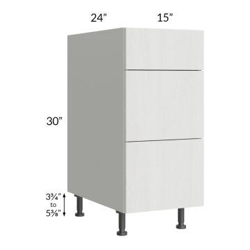 Milan Cream 15" 3-Drawer Base Cabinet