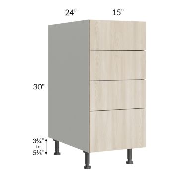Milan Natural 15" 4-Drawer Base Cabinet