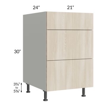 Milan Natural 21" 3-Drawer Base Cabinet