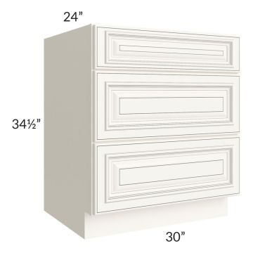 Signature Vanilla Glaze 30" Drawer Base Cabinet 