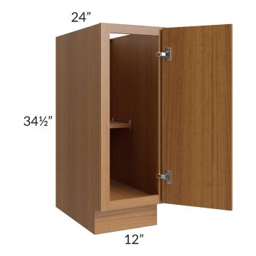 Portland Walnut 12" Full Height Door Base Cabinet