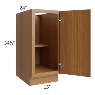  Portland Walnut 15" Full Height Door Base Cabinet