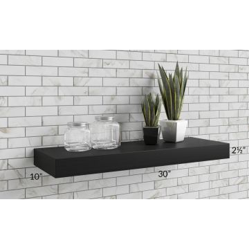30" Floating Black Stained Shelf