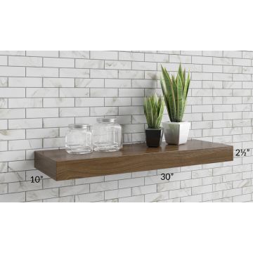 Midtown Cream Shaker 30" Floating Walnut Shelf