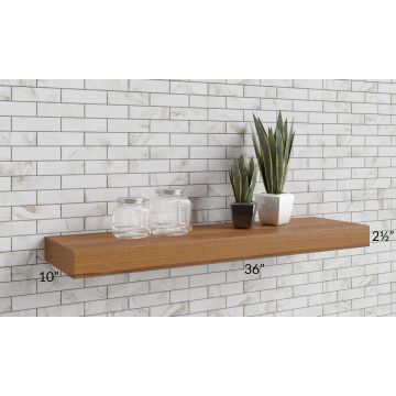 36" Floating Oak Shelf