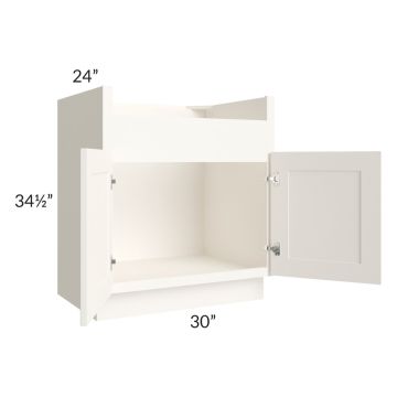 Newport Natural Wood Top Kitchen Island in White Finish