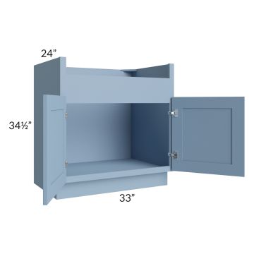 Sky Blue Shaker 33" Farm Sink Base Cabinet