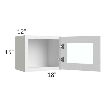 Asheville White Shaker 18x15 Wall Glass Door Cabinet