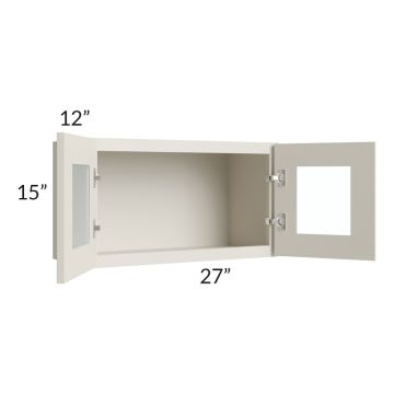 Asheville Cloud Shaker 27x15 Wall Glass Door Cabinet
