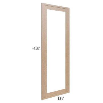 Vienna Rift Oak Clear Glass Door for a 24x42 Diagonal Corner Wall Cabinet (Cabinet Sold Separately)