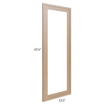 Vienna Rift Oak Clear Glass Door for a 27x42 Diagonal Corner Wall Cabinet (Cabinet Sold Separately)