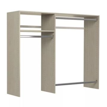 Hanging Closet Wardrobe Storage Clothing Organizer Rod Rack System Kit for Bedroom
