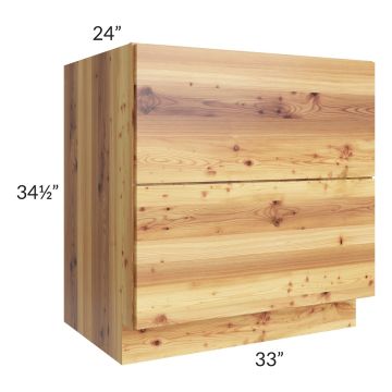 Rustic Shaker 33" 2-Drawer Base Cabinet