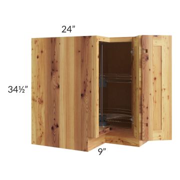 Rustic Shaker 33" Lazy Susan Corner Base with Stainless Steel Baskets