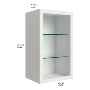 Union White 18x30 Wall Cabinet (No Door) To Be Used With A Glass Door