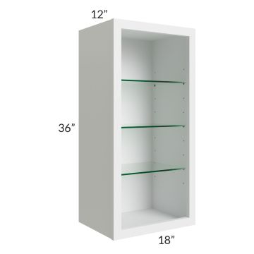 Union White 18x36 Wall Cabinet (No Door) To Be Used With A Glass Door