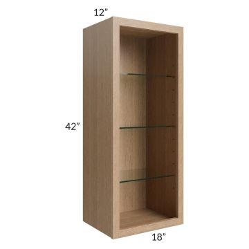Vienna Rift Oak 18x42 Wall Cabinet (No Door) To Be Used With A Glass Door