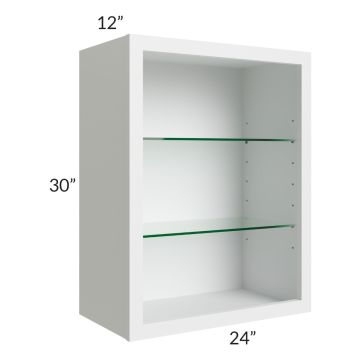 Union White 24x30 Wall Cabinet (No Doors) To Be Used With Glass Doors