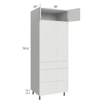 Milan Cream 30x84 Single Oven Cabinet with 3 Drawers