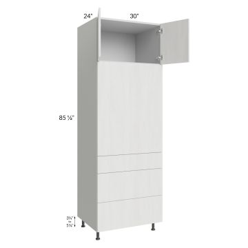 Milan Cream 30x90 Single Oven Cabinet with 3 Drawers