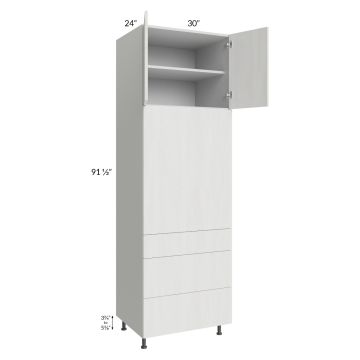 Milan Cream 30x96 Single Oven Cabinet with 3 Drawers