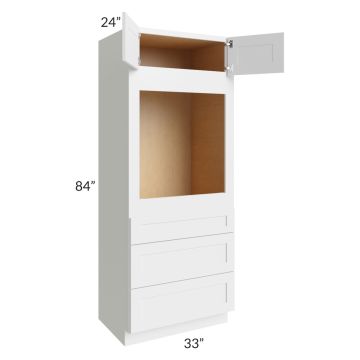 Asheville White Shaker 33x84 Universal Oven Cabinet