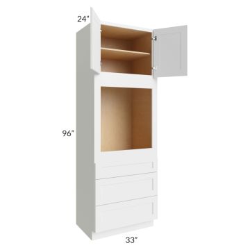 Asheville White Shaker 33x96 Universal Oven Cabinet
