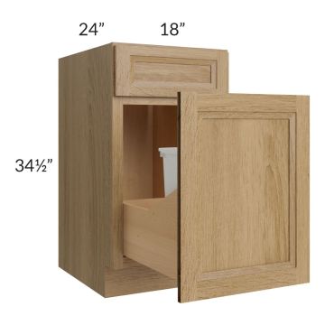 Catalina Toffee 18" Base Cabinet with Double Trashcan Pullout