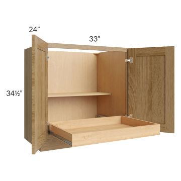 Catalina Toffee 33" Full Height Base Cabinet with 1 Rollout Tray