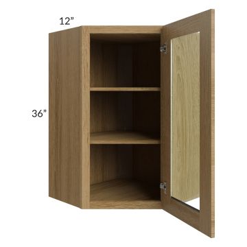 Catalina Toffee 24x36 Wall Diagonal Corner Cabinet (Prepped for Glass Doors)
