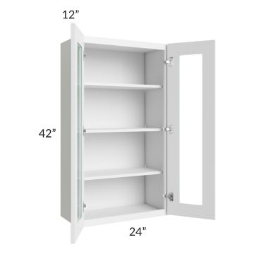 Catalina White 24x42 Wall Glass Door Cabinet (Prepped for Glass Doors) 