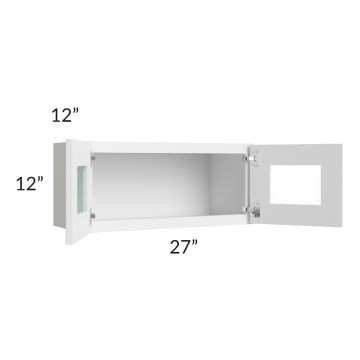 Catalina White 27x12 Decorative Wall Cabinet (Prepped for Glass Doors).